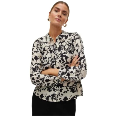 Vero Moda Aware camicia donna, camicia bianca nera botton down Ivone 10301042 - Imagen 1 de 4