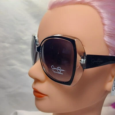 NUEVO CON ETIQUETAS Jessica Simpson Gafas de sol cuadradas ojo de gato negras y transparentes J5234 Foto 1 de 4