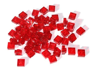 60x LEGO® Platte 1x1 3024 NEU transparent rot - Foto 1 di 1