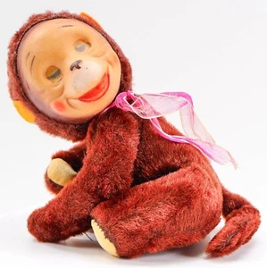 Peluche cara goma mono/mono/gorila 6" Japón vintage años 60 - Imagen 1 de 8