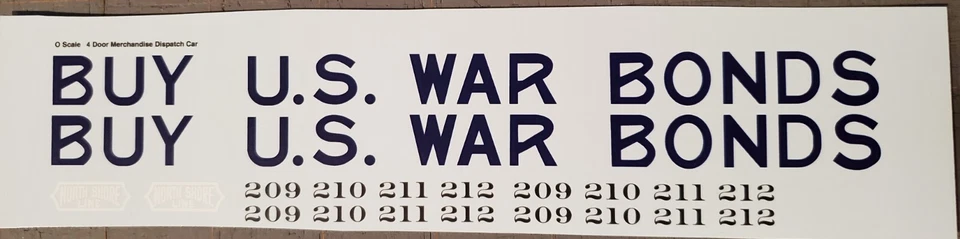 O Scale CNS&M - North Shore Line MD WAR BOND decal set — 第 1/1 张图片