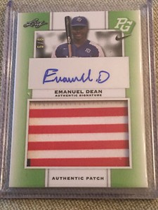 🔥 EMANUEL DEAN 2018 Leaf PERFECT GAME Autograph PATCH #5/8 UCLA ANAHEIM HILLS 