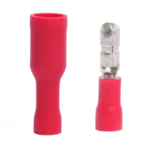 MVP 50 juegos de aislamiento de vinilo rojo 18-22 AWG. Terminales de bala macho y hembra .157" - Imagen 1 de 1