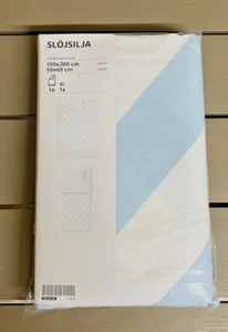 IKEA SLOJSILJA Duvet Cover And Pillowcase, Light Blue/White Stripe, 150x200 cm - Picture 1 of 6