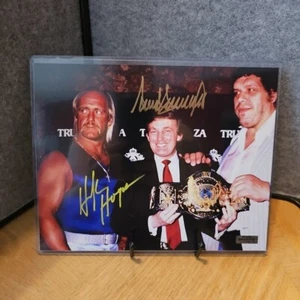 President Donald Trump Hulk Hogan Dual Signed WWF Wrestlemania IV 8X10 Certified - Picture 1 of 12