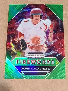 David Calabrese 2020 Panini Prizm Draft Picks Fireworks Green Refractor 52/75 - Picture 1 of 10