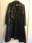 Leather TRENCH COA T 1980s BLACK Suede & Leathercraft Made In England CHECK SIZE