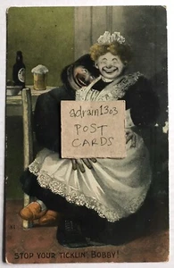 1907 LAUGHING POLICEMAN Maid Servant “Stop Tickling Bobby”/ Bass Beer/ Saucy PC - Picture 1 of 2