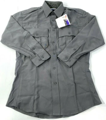 NEW BLAUER MENS LONG SLEEVE POLYESTER SUPERSHIRT SHIRT 8670 GREY 15.5 x 31" - Image 1 of 3