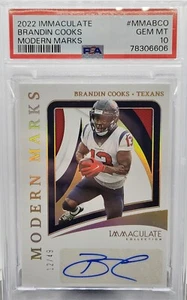 Brandin Cooks 2022 Immaculate Modern Marks MMABCO PSA 10. 12/49 POP 1 !! - Picture 1 of 2