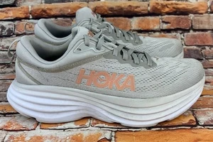 Hoka One One Bondi 8 Damen 9 B Schuhe grau Laufen Gehen Komfort Sneaker Fitnessstudio - Bild 1 von 13