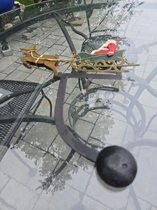 Seesaw Metal Santa And Reindeer Christmas  No Stand Mid-Century Modern  - Picture 1 of 19