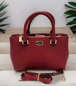 Michael Kors Kellen Saffiano Leather Medium Satchel/Handbag Burgundy - Picture 1 of 8
