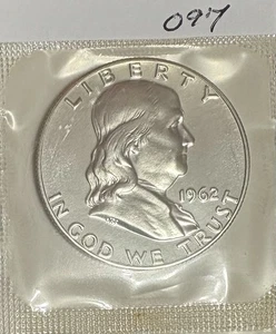 1962 UNC Franklin Half Dollar 90% Silver -097 - Picture 1 of 1