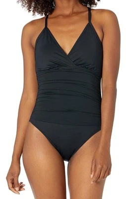 La Blanca Women Island Goddess Underwire Cross Back One Piece Swimsuit, Black 10 - Image 1 of 4