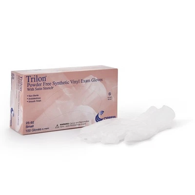 Trilon Disposable Vinyl Exam Glove Standard Cuff Length SMALL 25-92 100 per Box - Image 1 of 4