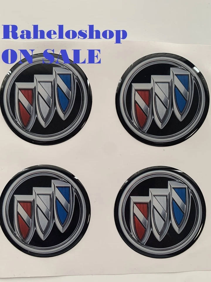 Juego de 4 pegatinas emblema logotipo Buick todos los tamaños abovedado silicona epoxi impresión 3D Foto 1 de 3