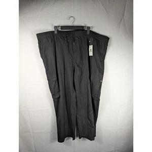 FlexRover 56x30 Black Cargo Pants Men Elastic Waist Drawstring Big & Tall - Picture 1 of 4