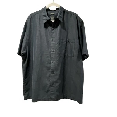 BRUNO Sueded Extra Large 17.5 Rayon Polyester Short Sleeve Button Shirt - Image 1 of 3