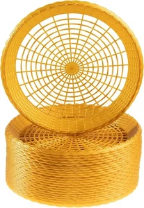 24 Pack Reusable Plastic Paper Plate Holders Heavy Duty Woven Large, Golden  - Bild 1 von 4