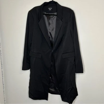 Blazer City Chic Talla Pequeña/16 Negro Longline Boss Elegante Preppy Sala de Juntas Foto 1 de 4