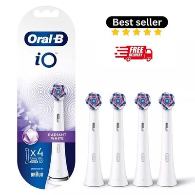 New Oral-B iO.Radiant.White.Replacemen.brush Heads-4 Pack iO Series