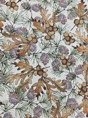 (3) THREE Yds Lodge Life Anne Tavoletti Wild Apple Acorns Leaves David Textiles - Image 1 of 4