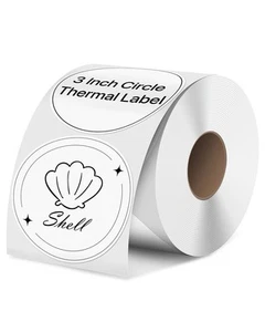 3 Inch Circle Thermal Sticker Labels, Self-Adhesive Round Direct Thermal Labe... - Picture 1 of 7