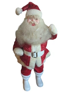 Vintage 1950's Harold Gale 15" Santa Claus Doll Red Velvet Suit White Boots - Picture 1 of 11