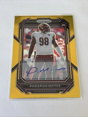 2022 Phidarian Mathis TRUE Gold Prizm Auto SSP /10 Rookie Bills - Image 1 of 2
