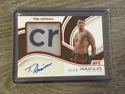 2023 Panini Immaculate UFC Tom Aspinall Red Premium Memorabilia Auto /10 SP RARE - Image 1 of 2