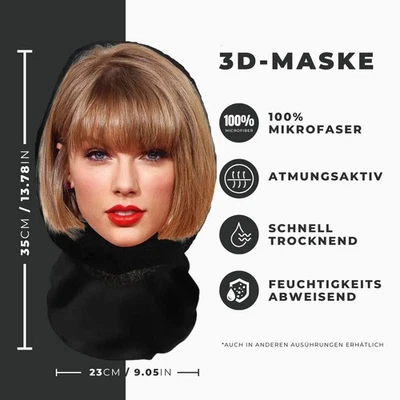 Realistische  3D-Druck Vollgesichtsmaske – Atmungsaktiv, Witz - Bild 1 von 3