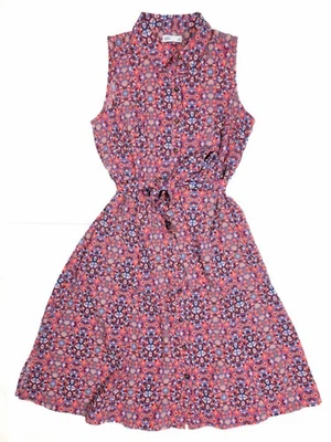 Vestido Croft & Barrow púrpura geométrico cachemir cuello sin mangas para mujer talla M Foto 1 de 4