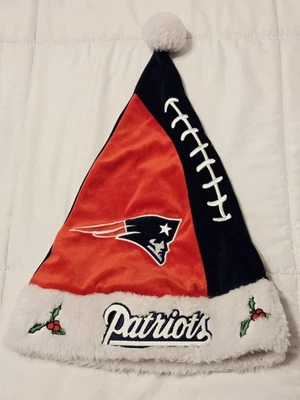 De colección NFL New England Patriots Navidad Papá Noel Sombrero Decoración Vacaciones Fan Juego Festivo Foto 1 de 4