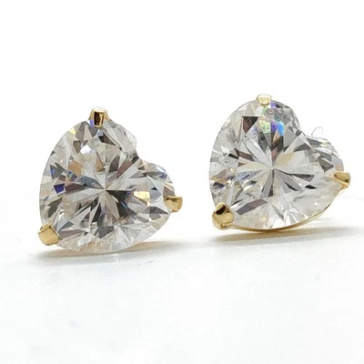 NO TARIFF Jewelry Pierced Earring Moissanite 4ct Gold 2335641 - Image 1 of 4