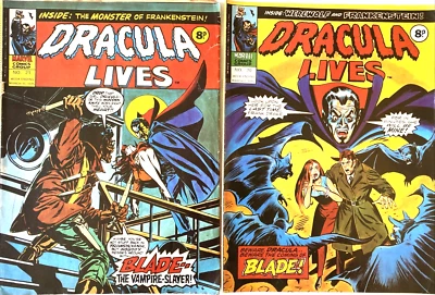 DRACULA LIVES. NUMBER'S 20-21.  KEY 1ST BLADE. VINTAGE 1975 MARVEL MAGAZINE. - Image 1 of 4