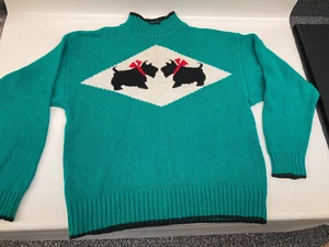Honors Jr Christmas Holiday Winter Sweater Scottie Scottish Dog Terrier - Size S - Picture 1 of 11