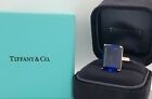 Tiffany & Co 18K White Gold Engagement Ring Blue Sapphire 15.82ct. Emerald Cut