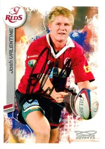 Signed 2003 QUEENSLAND REDS Rugby Union Card JOSH VALENTINE - Picture 1 of 2