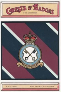 ROYAL AIR FORCE ( RAF ) 16 SQUADRON POSTCARD ( CRESTS & BADGES SERIES ) - Picture 1 of 2