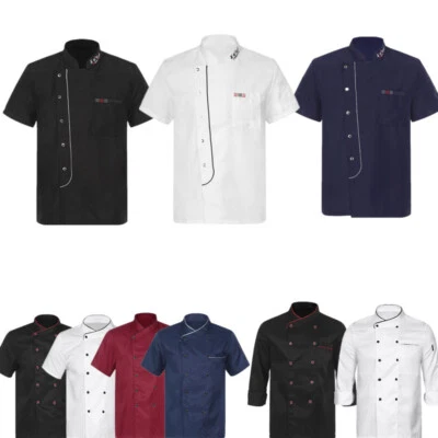 Unisex Mens Womens Chef Coat Uniform Classic Jacket Restaurant Kitchen Workwear - Image 1 of 4