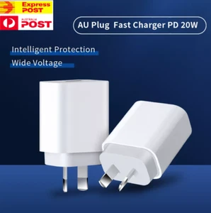 AU Plug PD 20W USB-C Type C Fast Wall Charger Adapter For iPhone 13 Android iPad - Picture 1 of 10