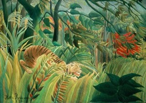 Henri Rousseau: Surprise Tiger greeting card