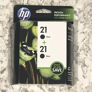 HP 21 TWIN-PACK 2 cartucce inchiostro originali - nero nuove con scatola scadenza 11/2019 - Foto 1 di 7