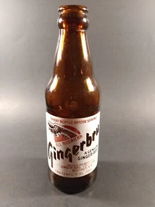 Vtg Gingerbru Ginger-Beer Glass Bottle 7 Fl Oz Buffalo NY - Picture 1 of 8