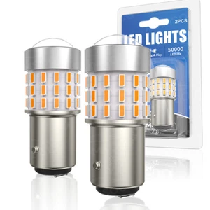 For Chevy Tahoe 1995-2014 Amber 1157 LED Front Turn Signal Parking Light Bulbs - Foto 1 di 13