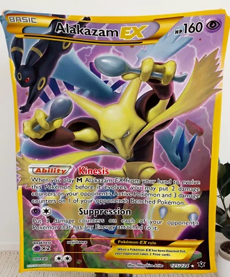 Read Pokemon Alakazam EX 125/124 Gold Secret Rare EX Fates Collide BLANKET LARGE - Image 1 of 4