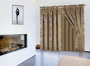 1 SET  Nada Luxury Faux Jacquard Floral Panel Window Curtain DRAPE  valance 