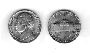 1943 P AU/BU 35% Silver Jefferson Nickel .99 Ship - Picture 1 of 1