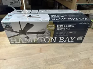 Hampton Bay 52” Corwin Indoor/Outdoor LED Ceiling Fan Matte Black - Picture 1 of 1
